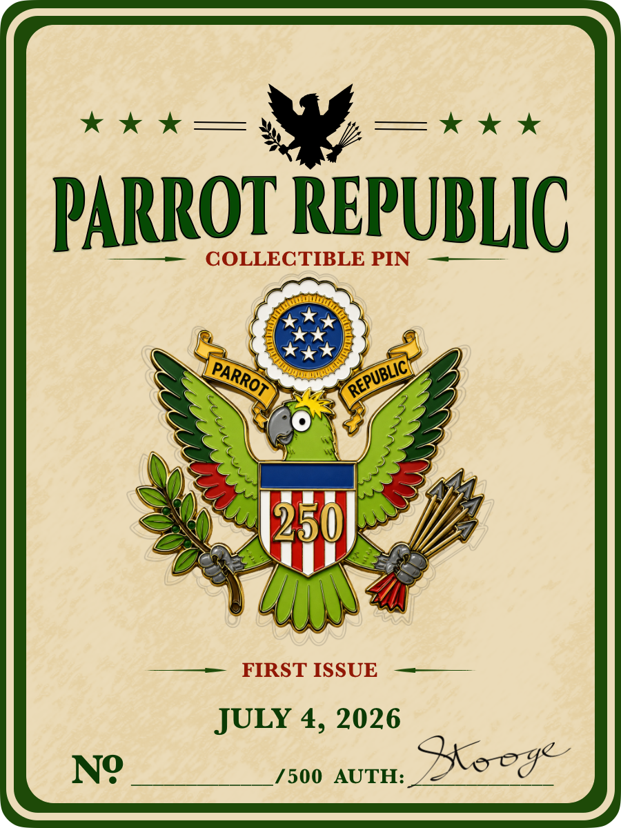 Parrot Republic Collectible Pin — First Issue