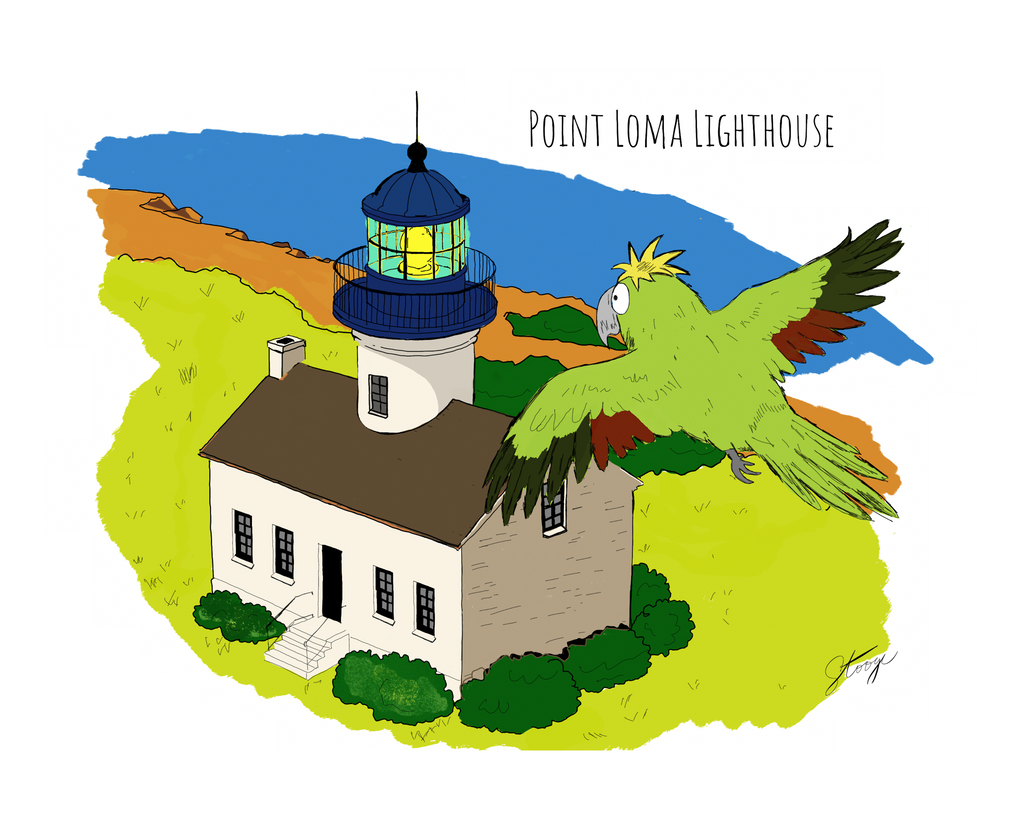 Pico the Parrot at the Old Point Loma Lighthouse